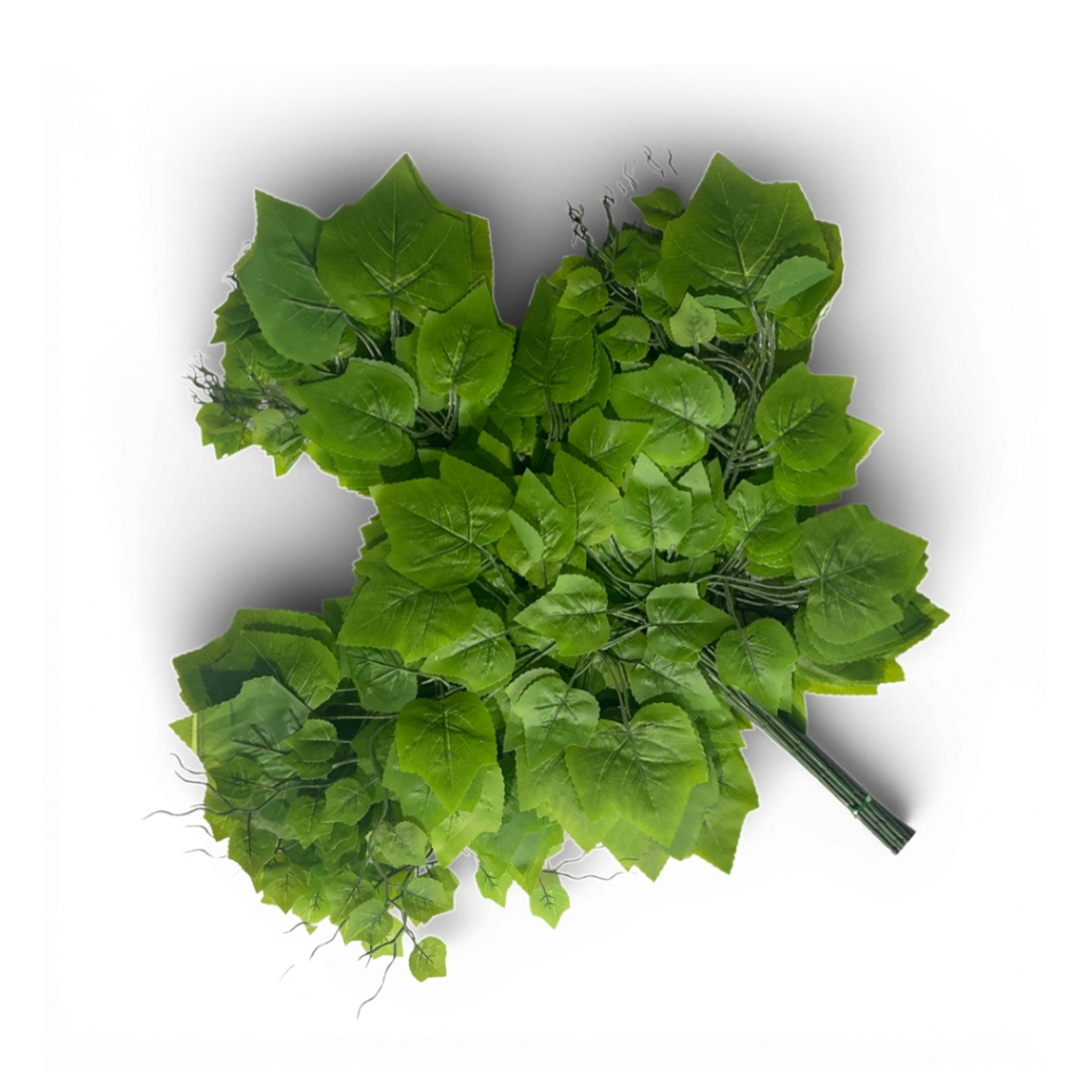 DAUN PREMIUM ARTIFICIAL PLASTIK HIJAU PUTIH GOLD 1 Lusin 12 Batang Dekorasi Wedding CZ-146