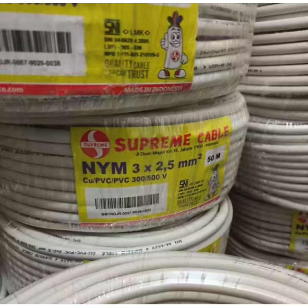 KABEL SUPREME NYM 3x2,5 3X2.5 3 X 2.5 mm/ KABEL Listrik 50Meter