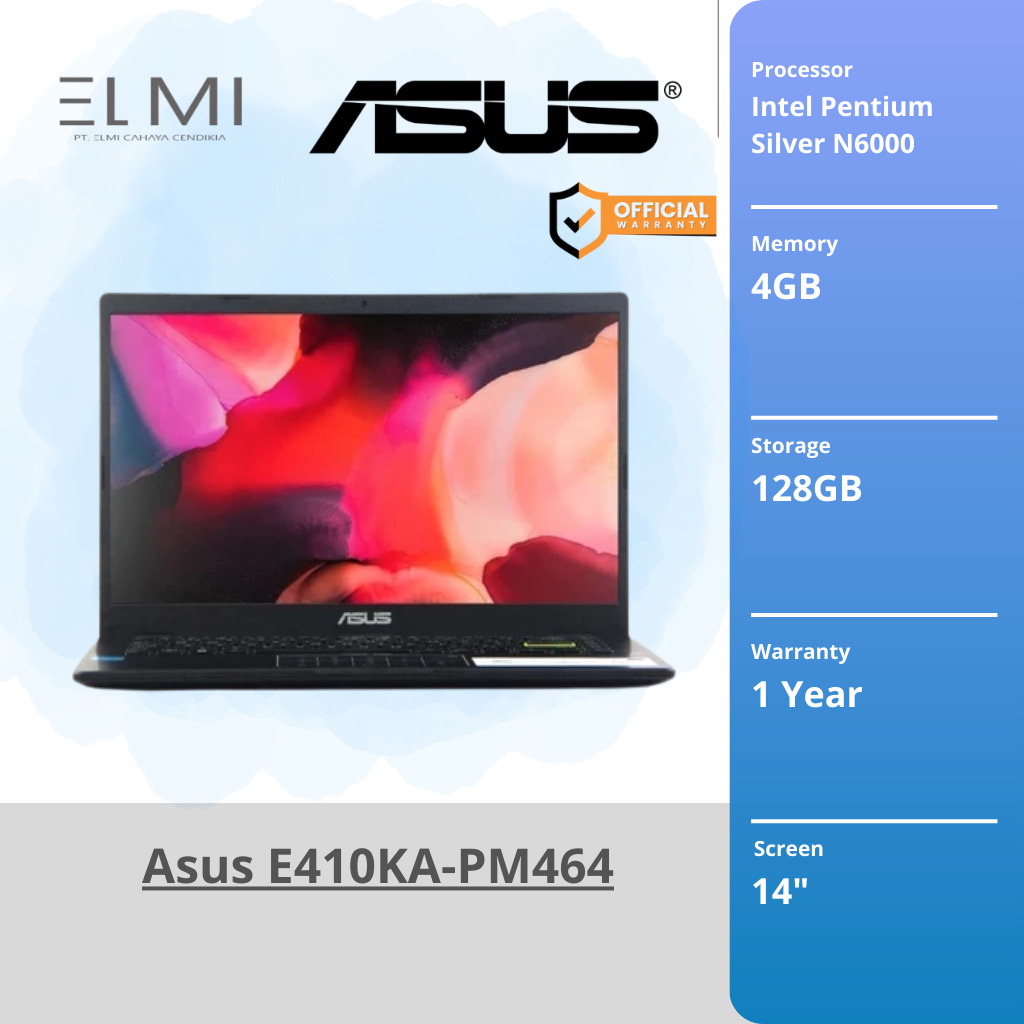 Asus E410KA-PM464 Intel Pentium Silver N6000 SSD 128GB Layar 14"