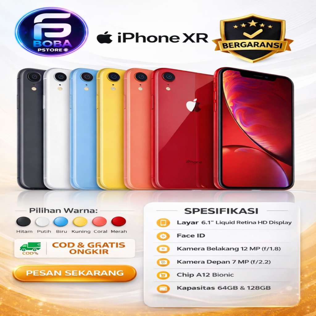 IPHONE XR 64GB/128GB/256GB Second Hand Like New Original Bergaransi