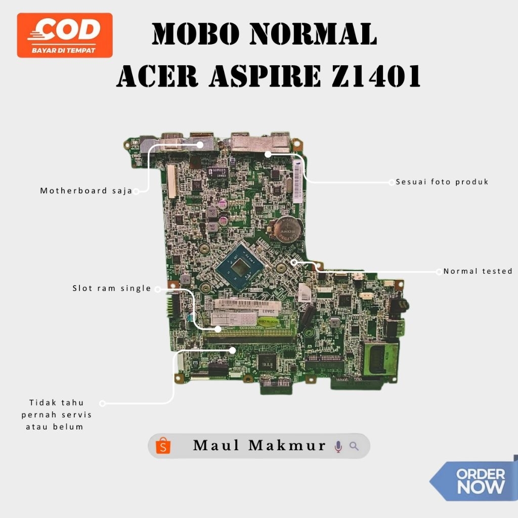 Motherboard laptop Mobo Laptop Acer Aspire Z1401