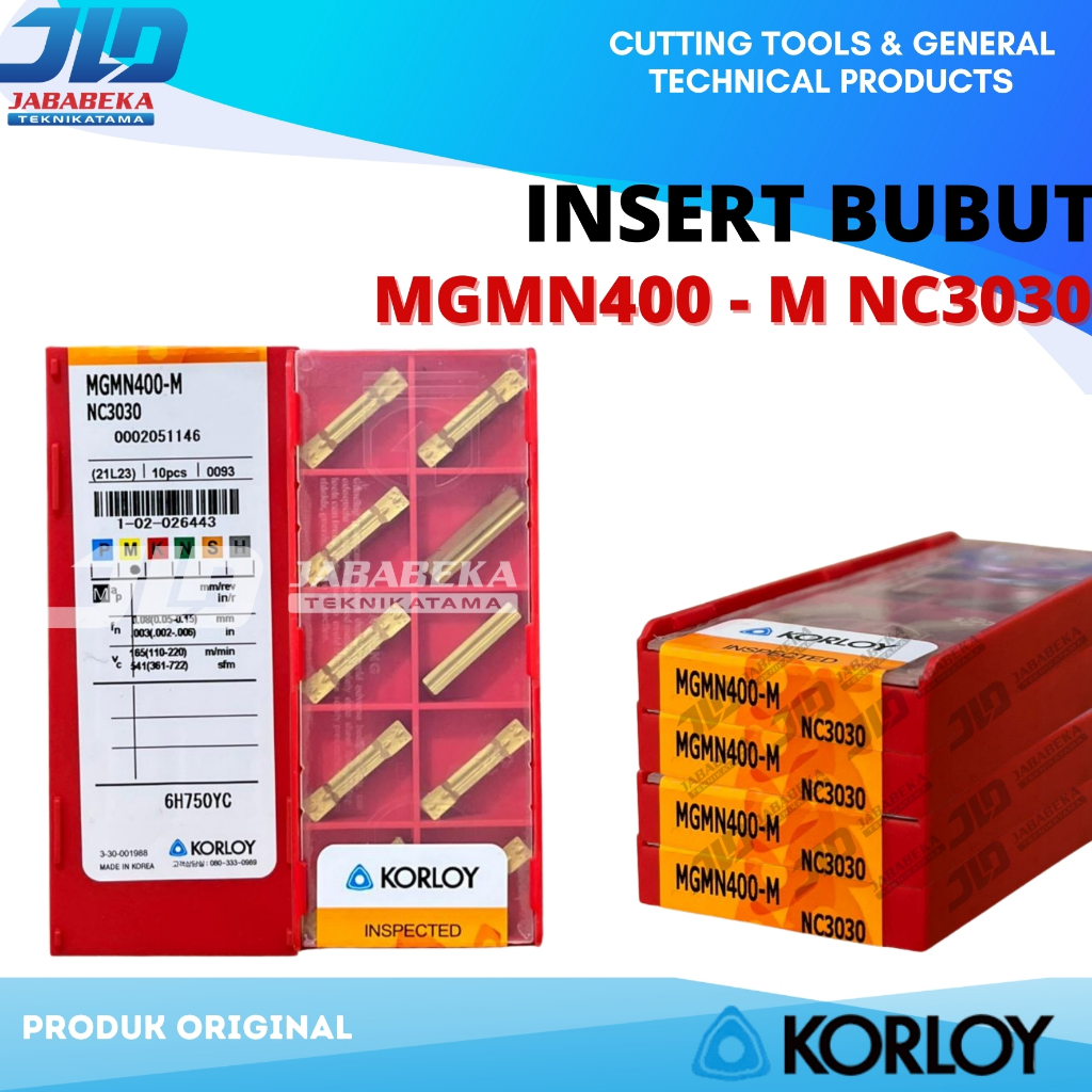 MGMN400-M NC3030 KORLOY Insert Potong Grooving 4mm Insert Pahat Bubut MGMN 400 - M NC3030