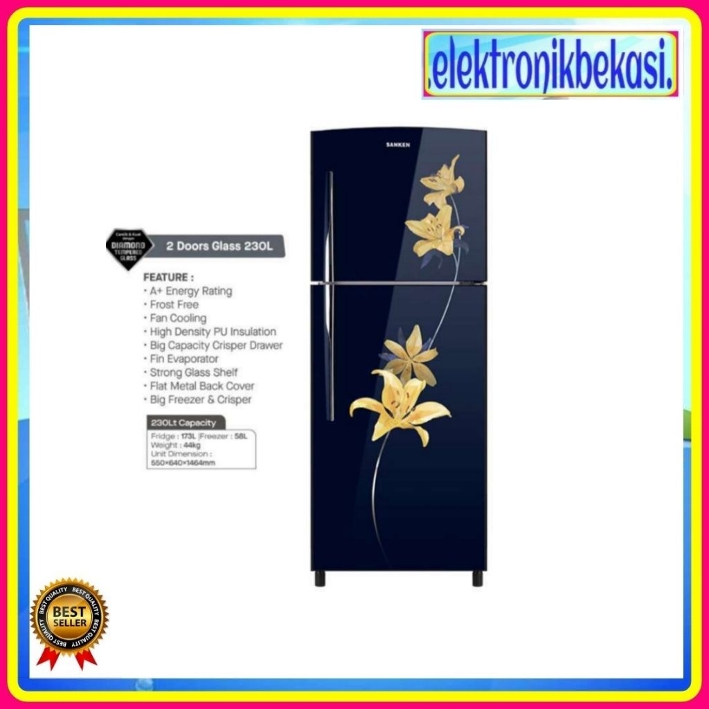 KULKAS SANKEN SKG 239 PEHNY / KULKAS SANKEN 2 PINTU 230 LITER 239 PEH-NY / SANKEN SK-G 239 PEH-NY