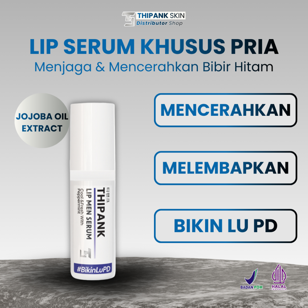 Thipank Lip Men Serum Pria with extrack peppermint lip serum pria terbaik lip serum bibir hitam menj