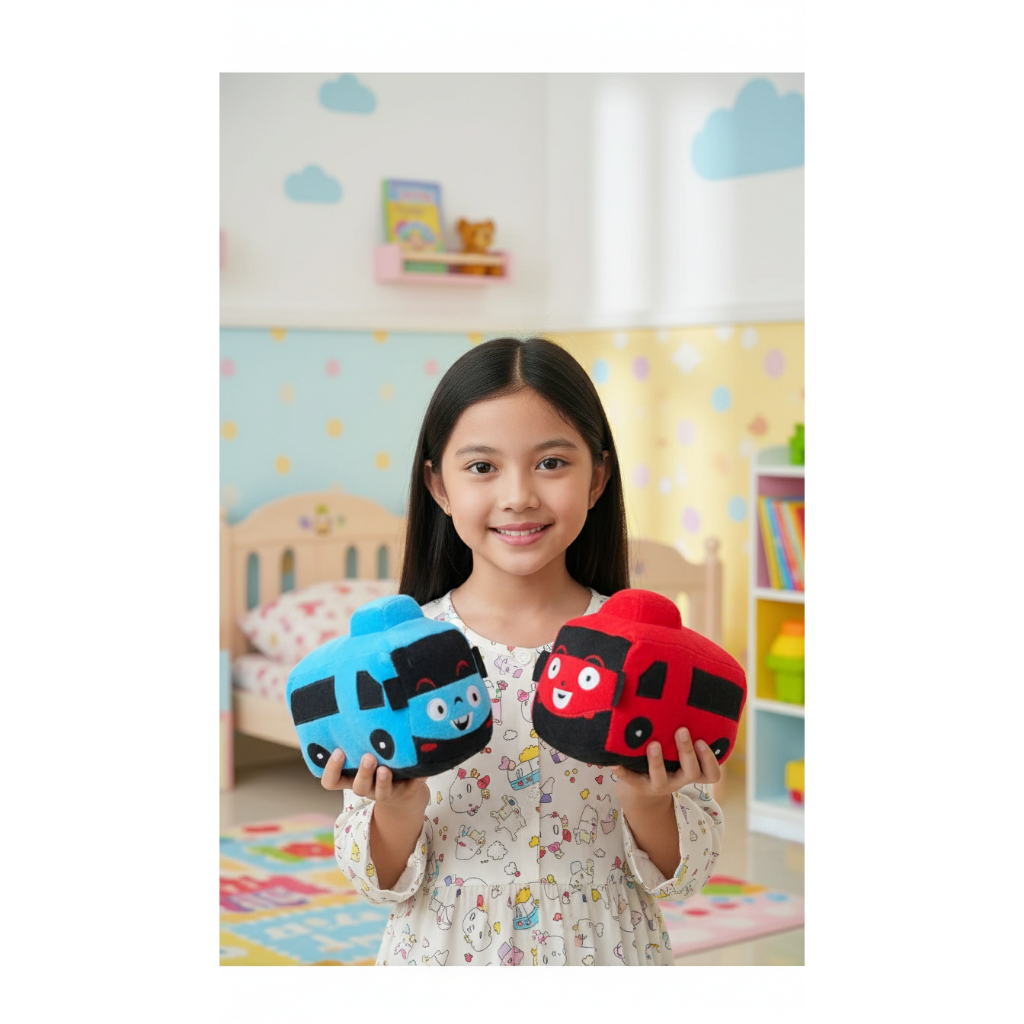 Boneka Karakter Mobil Tayo Bahan Velboa Lembut Halus Isian Silikon Grade A Sangat Empuk Tinggi 25-35