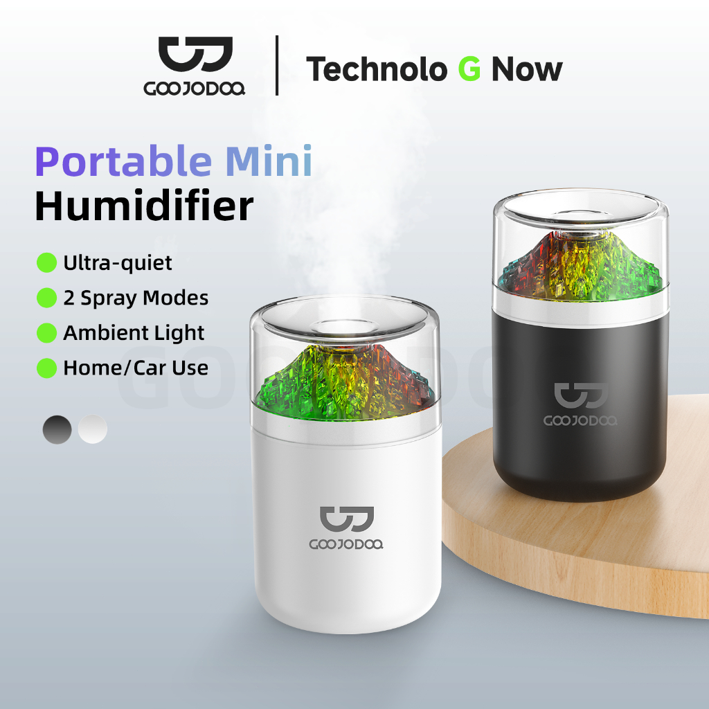 GOOJODOQ 180ml Portable Wireless Humidifier Ultra-Quiet With Dual Spray Modes