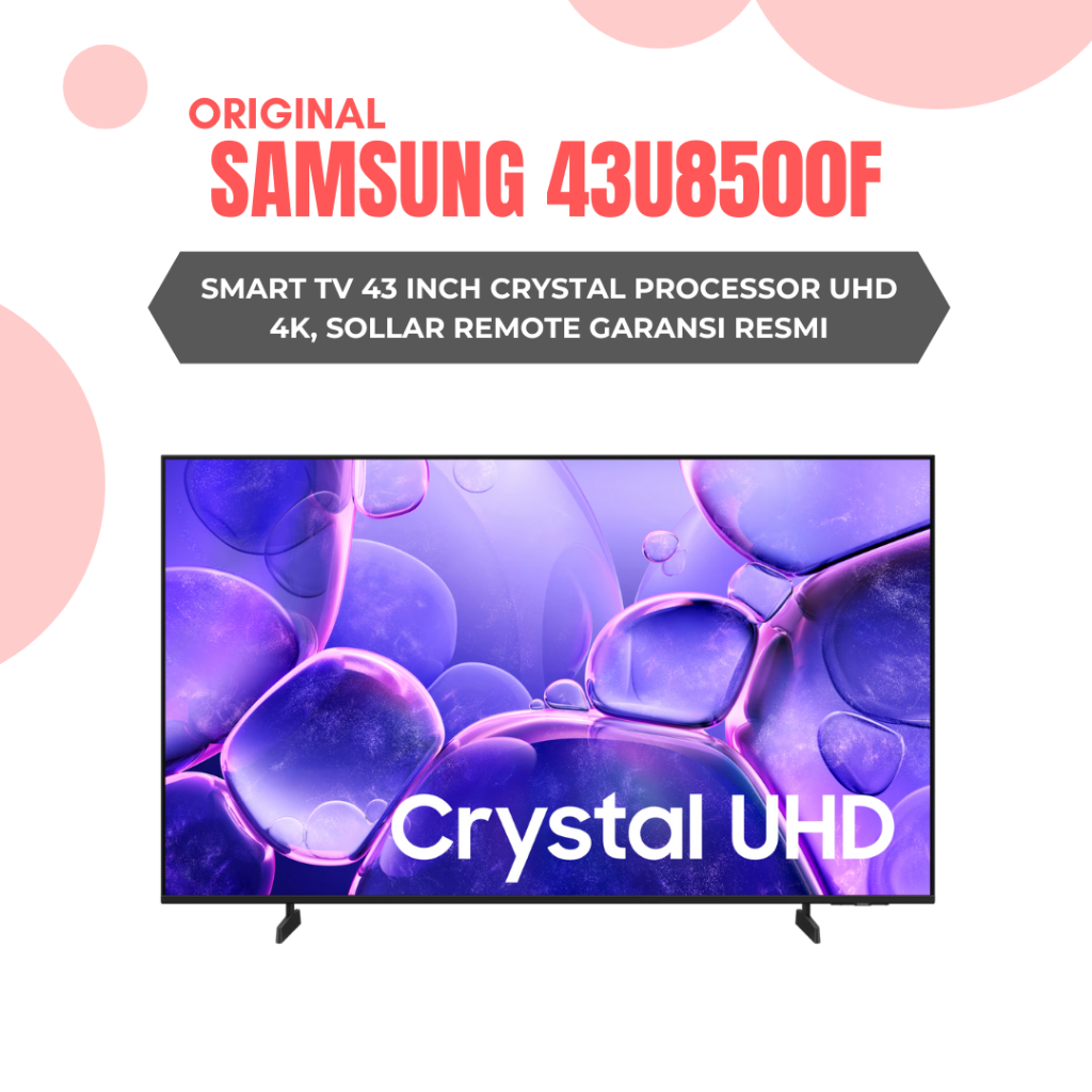 SAMSUNG UA43U8500F Crystal UHD 4K Smart TV 43 Inch Solar Remote 43U8500