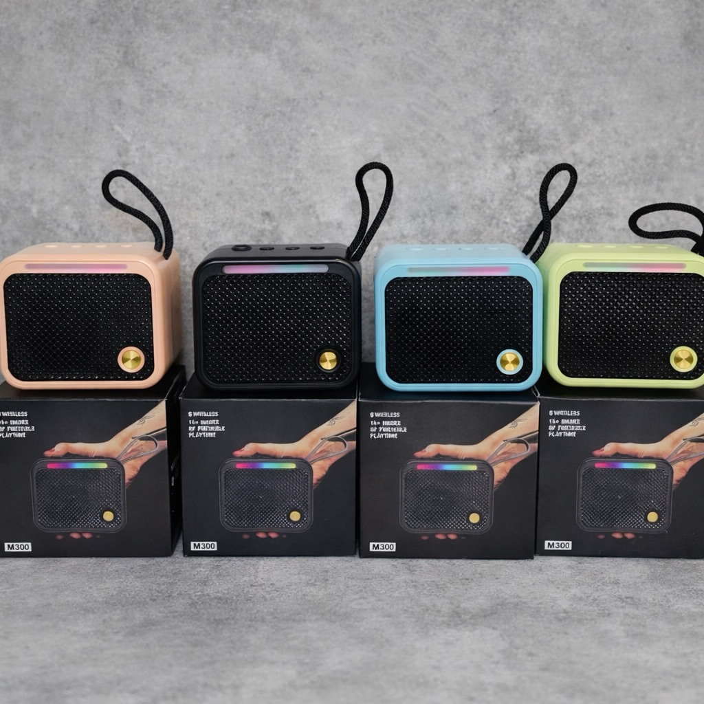 Speaker Bluetooth RGB LIGHT M300 High Power GOOD BASS Music Box Aktif Portable Wireless Support TF C