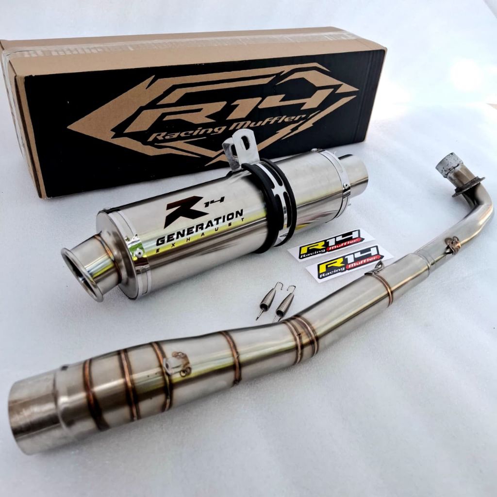 knalpot racing R14 DS pnp motor bebek , jupiter z/robot, jupiter z1,vega lama, vega r new, vega zr, 