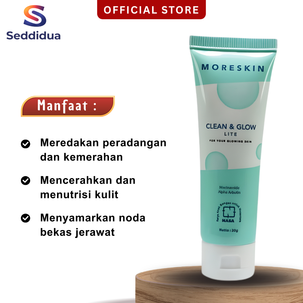 Moreskin Clean and Glow Lite Pencerah Wajah Pemutih Wajah Glowing Penghilang Flek Hitam