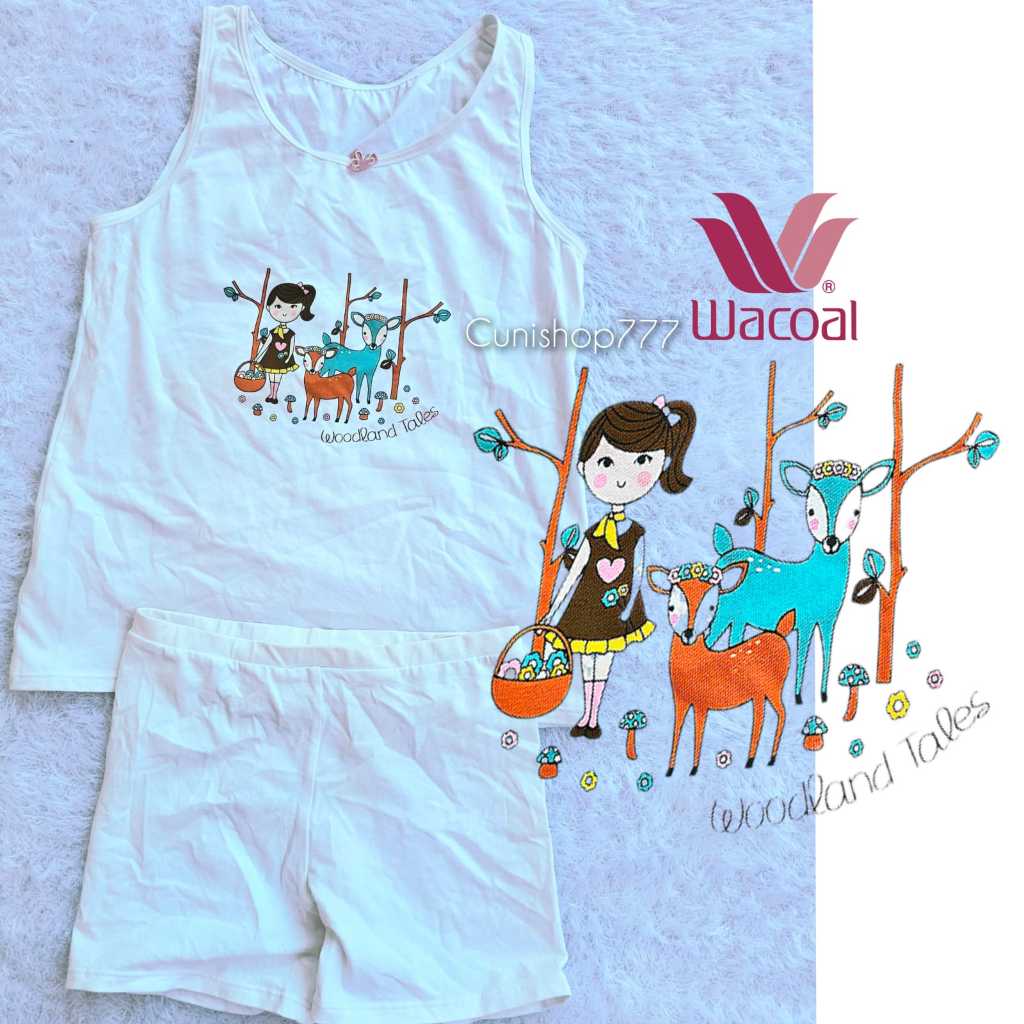 WACOAL BAJU ANAK 1 SET PEREMPUAN M L WOODLAND TALES PN 3520 3510  BAJU RUMAH TIDUR SETELAN PN3520 PN