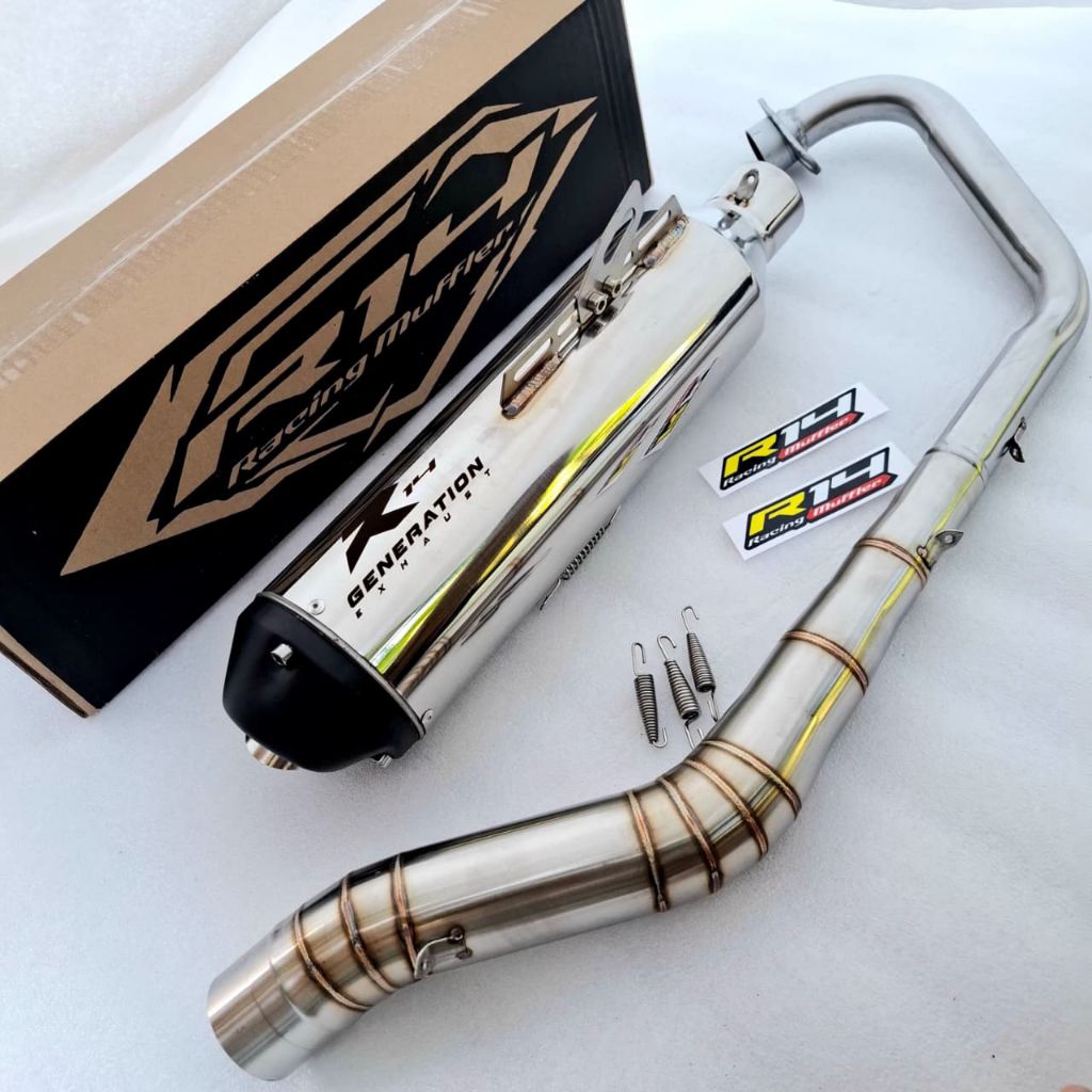 TERBARU  Knalpot standar racing SR 1 Original R14 pnp motor Vixion old/new/r, Mx king, mx135 old/new