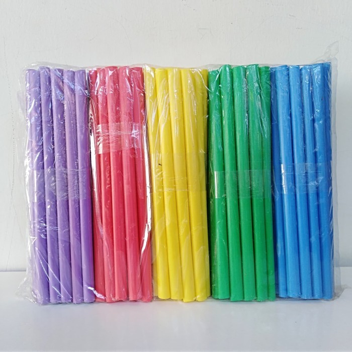 Sedotan Plastik Warna Warni