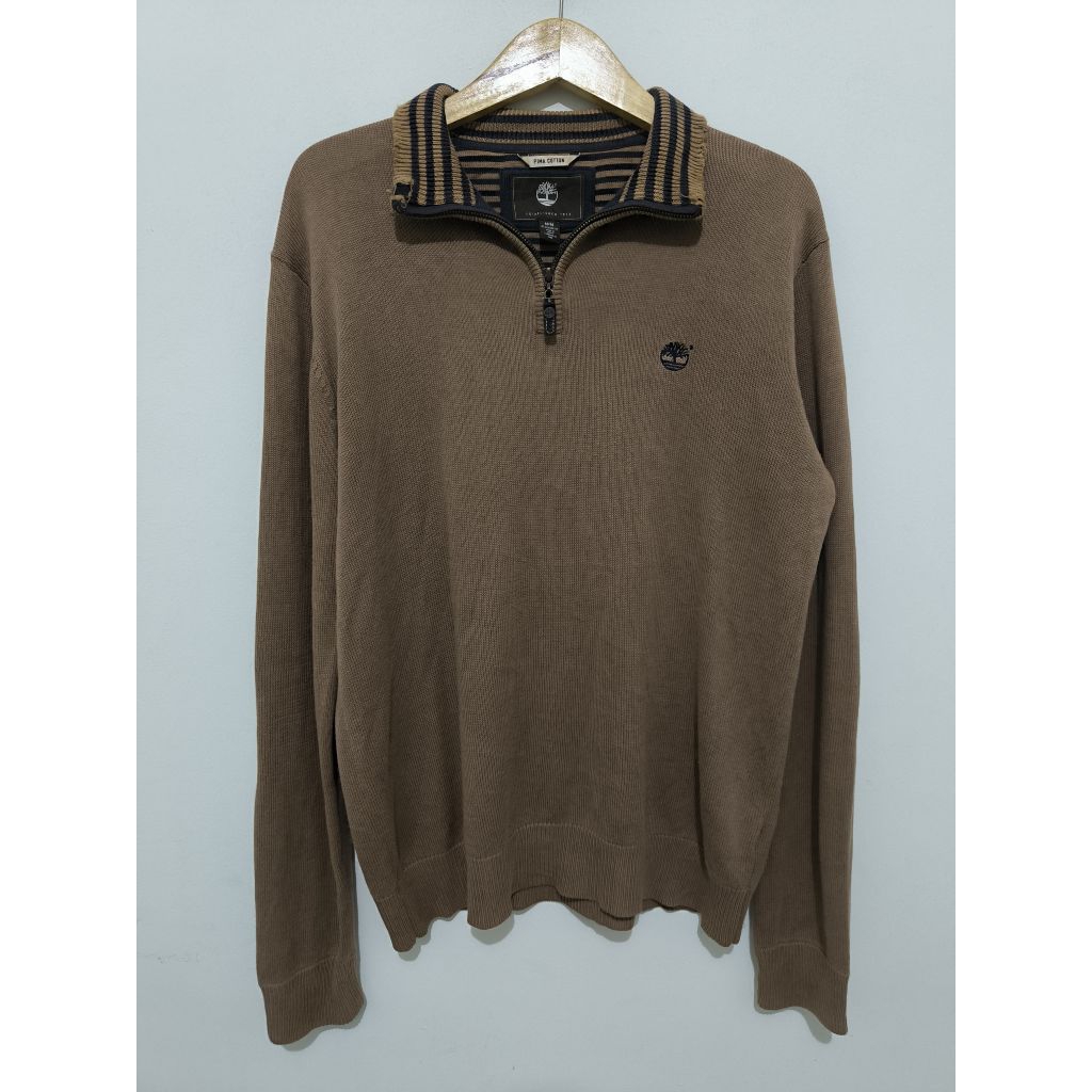 Sweater Halfzipper Quarter Zip Knit Timberland Brown L-XL