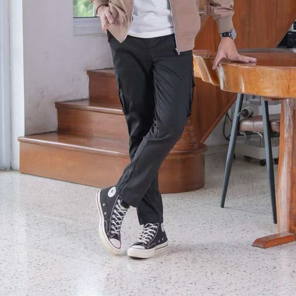 CELANA PANJANG CARGO PREMIUM COWO/HITAM/NAVY/GOLD/COKLAT/KHAKI/HIJAU ARMY/HIJAU BOTOL