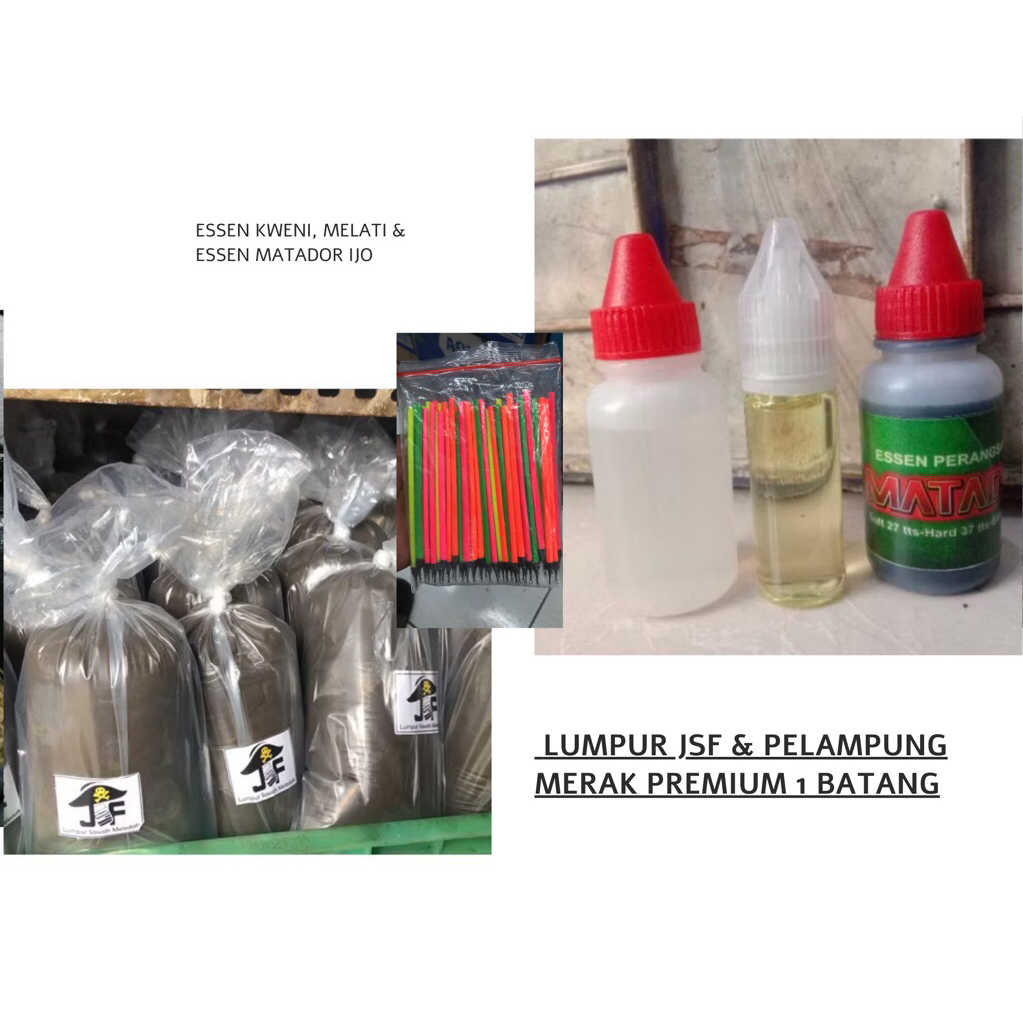 Paket Essen Umpan cacing Lumpur | Matador ijo 30ML kweni 30ML Melati 15ML Lumpur jsf 1 pelampung 1 b