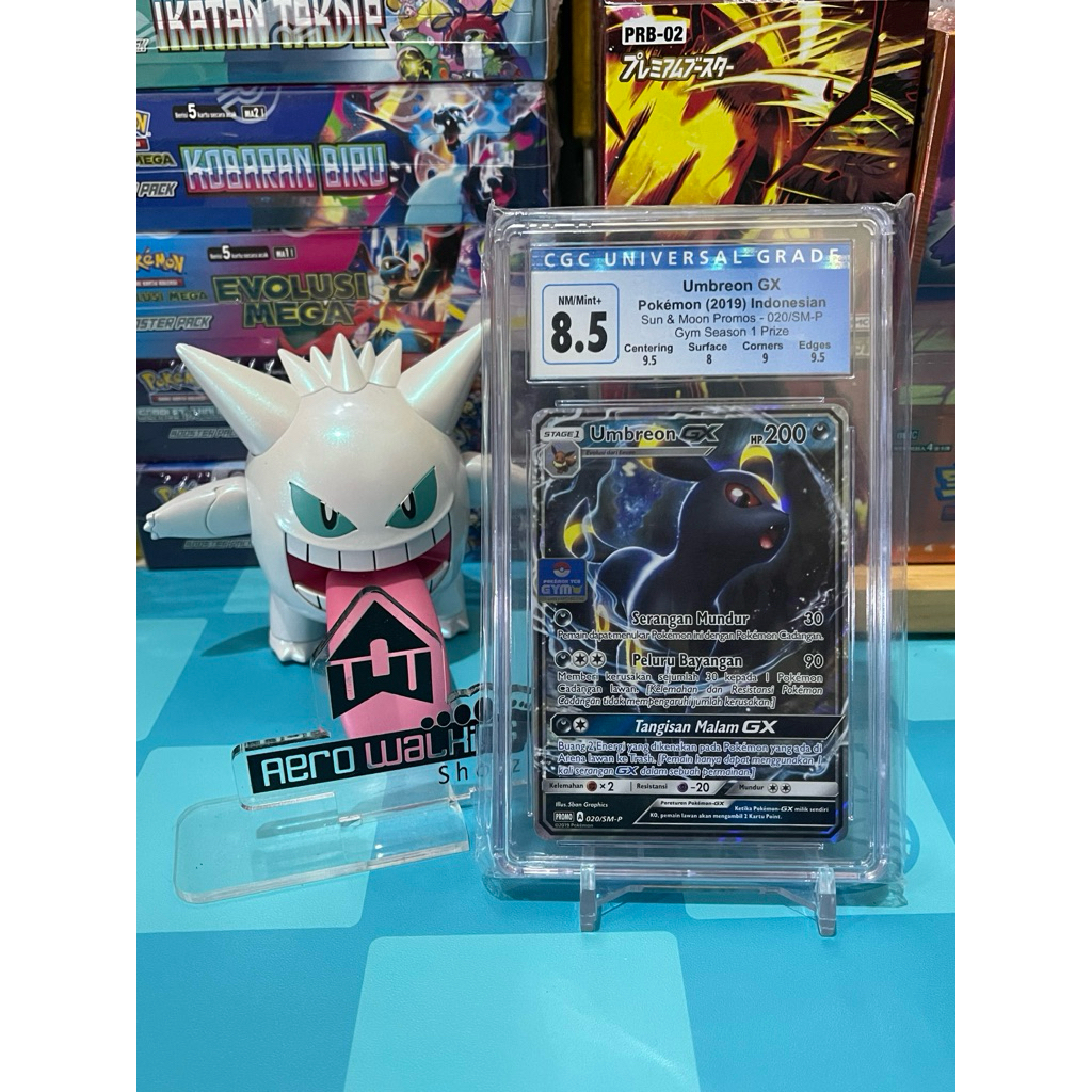 POKEMON TCG - UMBREON GX GYM Season 1 (Indonesia) 2019 020/SM-P Grading Slab CGC 8.5 Kartu Trading C