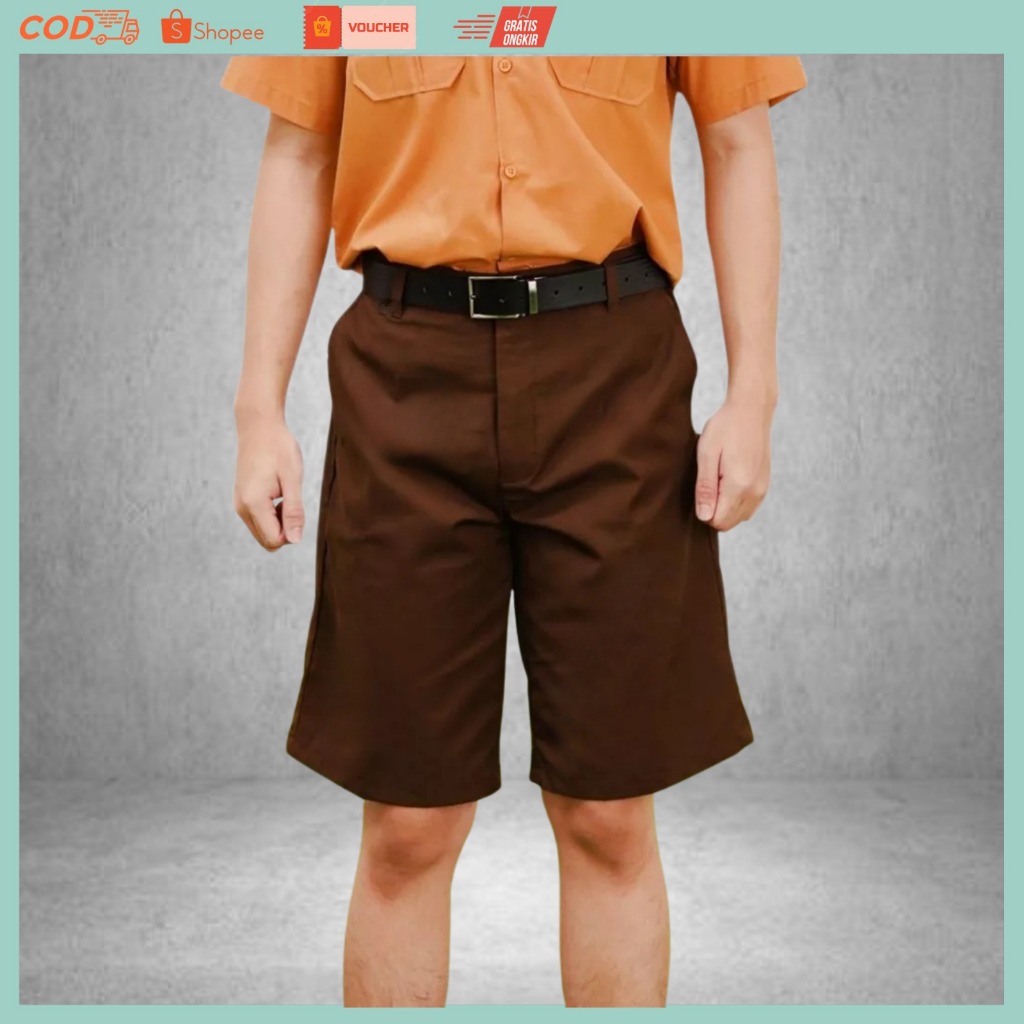 Celana Pramuka SMP Pendek Pinggang Karet / Celana SMP Pramuka Pinggang Karet / Celana Pramuka SMP Pe