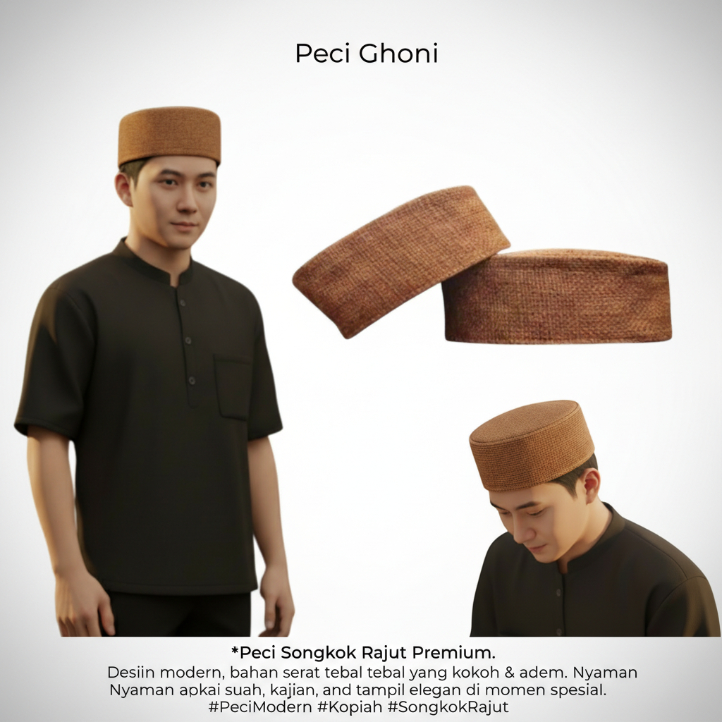 Peci Goni Kualitas Premium / Peci Karung Goni / Kopiah Abdul Ghoni Anak Dan Dewasa