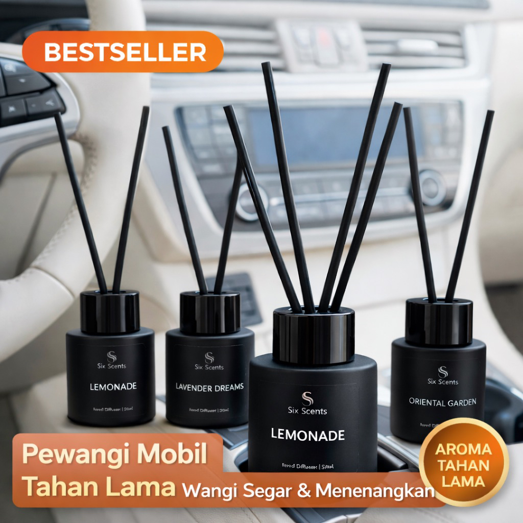 Pengharum Mobil Reed Diffuser 20 ml | Car Reed Diffuser Aromatherapy | Wangi Tahan Lama