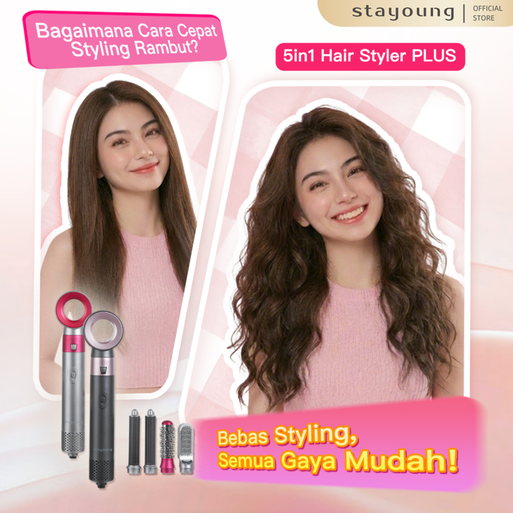 Stayoung 5in1 Hair Styler Plus,sisir rambut,comb,hair dryer,Alat pengeriting rambut,pelurus rambut