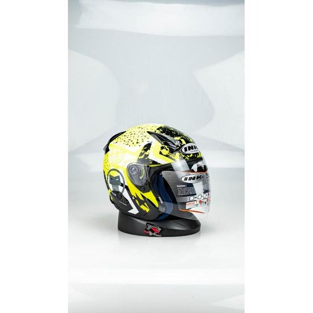 INK HELM METRO #3 | SUPERFLUO YELLOW FLUO | DOUBLE VISOR HALF FACE