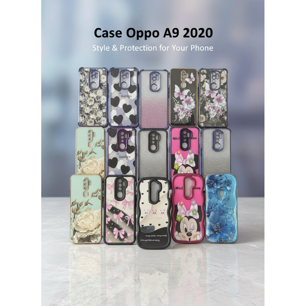 Casing Oppo A9 2020 A5 2020 Softcase Wave Bunga Kupu Mewah Aesthetic Case Karakter Lucu Korea Casing