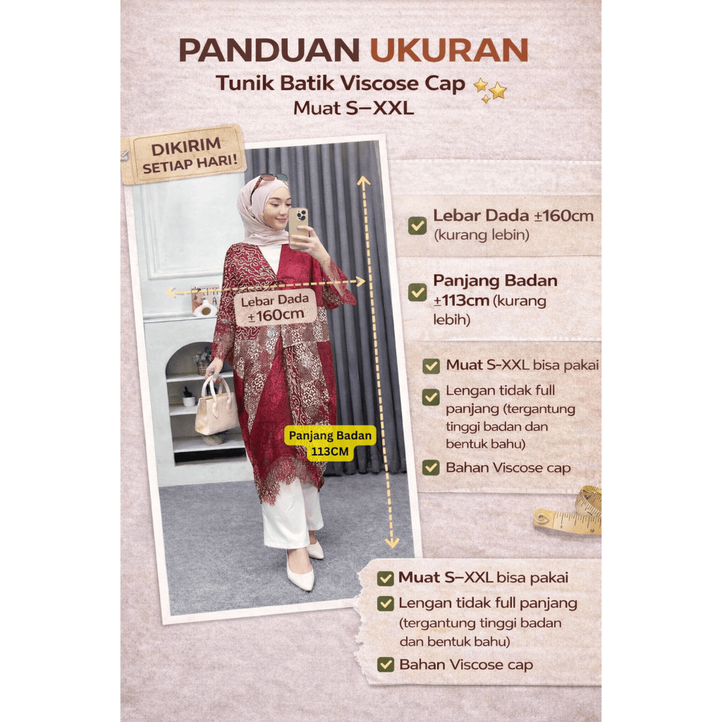 Kaftan Batik Viscose Cap – Nyaman, Adem, dan Jumbo