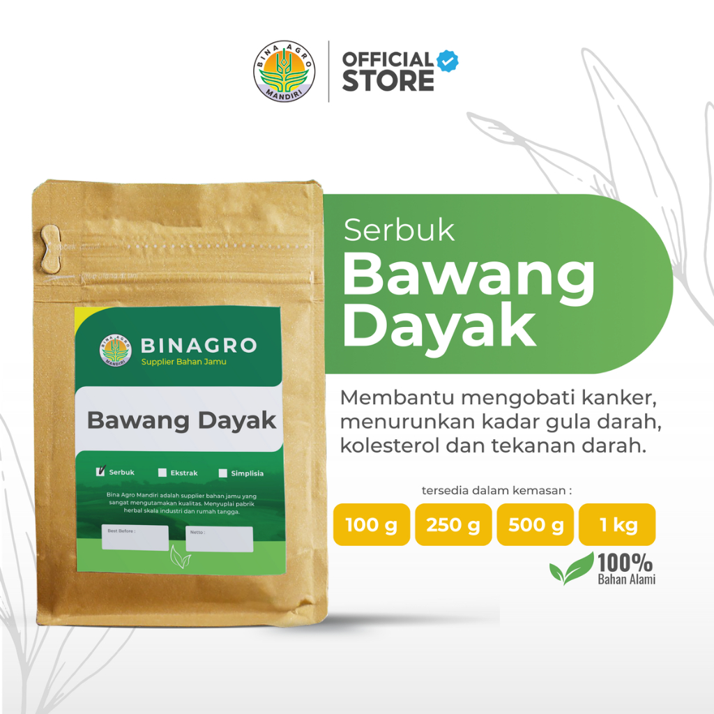 BAWANG DAYAK Serbuk Bubuk Jamu Bawang Dayak Murni Tanpa Campuran Premium Binagro
