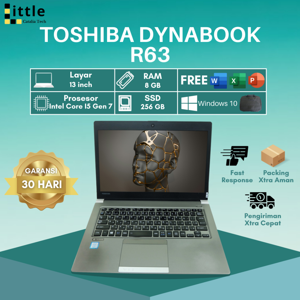 Toshiba Dynabook R63 Intel Core I5 Gen 7 8 Ram 8gb Ssd 256gb Murah Bergaransi