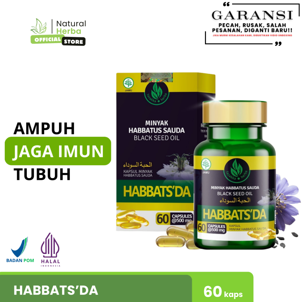 Habbatussauda Habbats'da BPOM isi 60 Kapsul Habbatussauda oil | Habbatussaudah