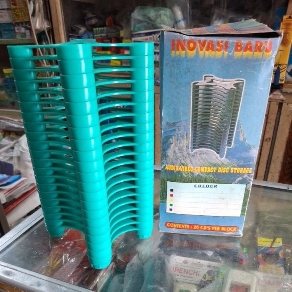 arjun rak kaset VCD (bahan plastik tebal muat 20cd)