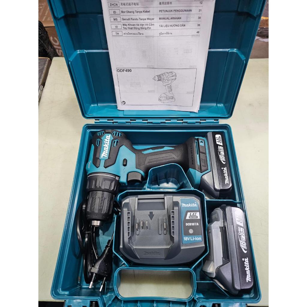 Mesin Bor Baterai Brushless Besi Tembok Makita Cordless 13mm 18V Makita DHP490