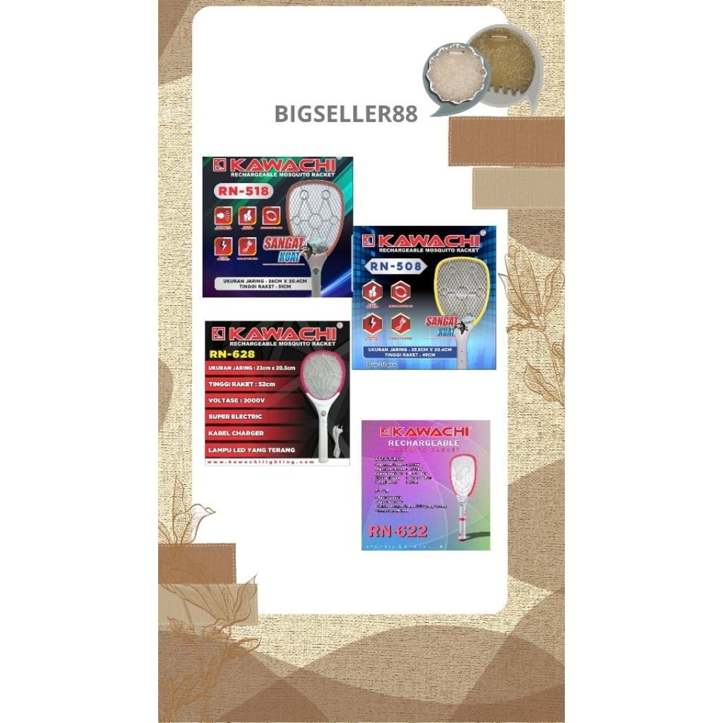 Kawachi raket nyamuk RN625 , RN518 , RN622 , RN622 , RN508