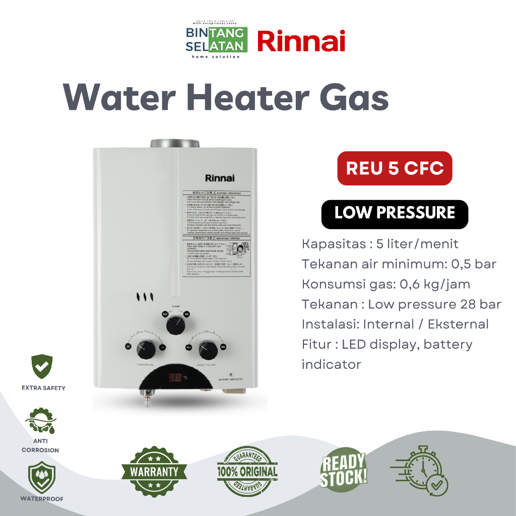 WATER HEATER RINNAI GAS/ RINNAI REU 5 CFC / REU5CFC