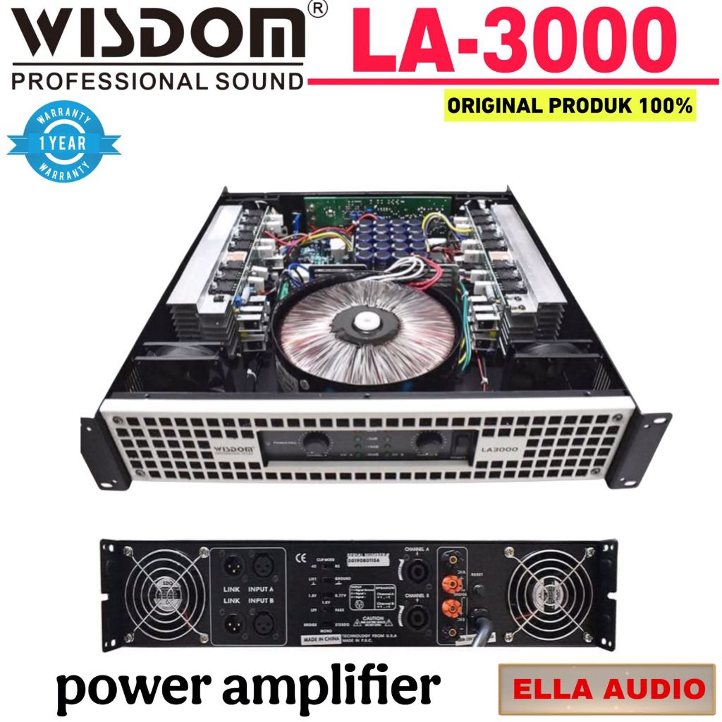 Power Wisdom LA3000 2-Channel Amplifier Wisdom LA 3000
