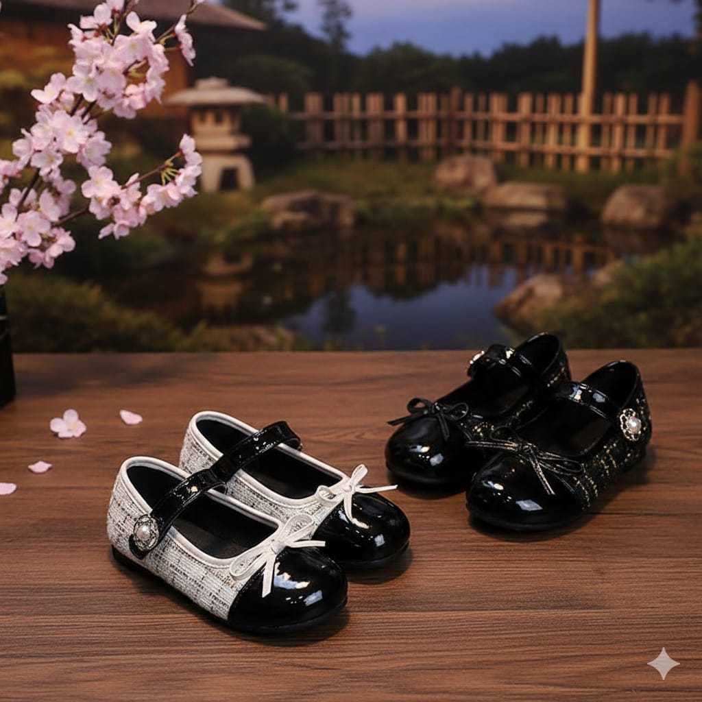 READY Sepatu Balet Anak Perempuan Terbaru Sepatu Anak Cewe Motif Pita Simpul Rajut/Sepatu Anak FlatS