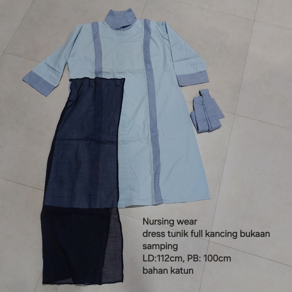 preloved nursing wear busui baju kemeja dress tunik menyusui bukaan samping