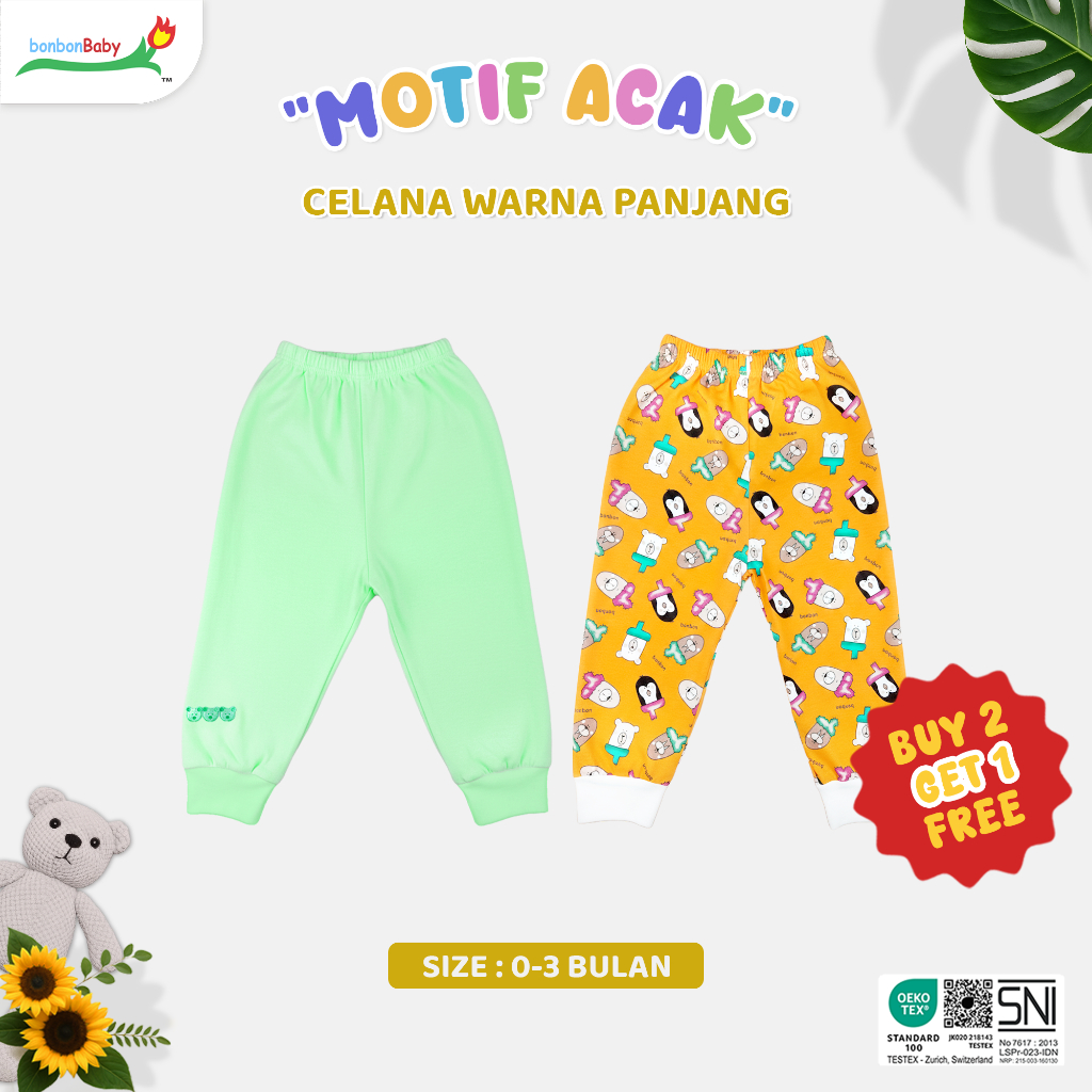 BONBONBABY PAKET HEMAT BELI 2 GRATIS 1 CELANA PANJANG ANAK SIZE SML XL