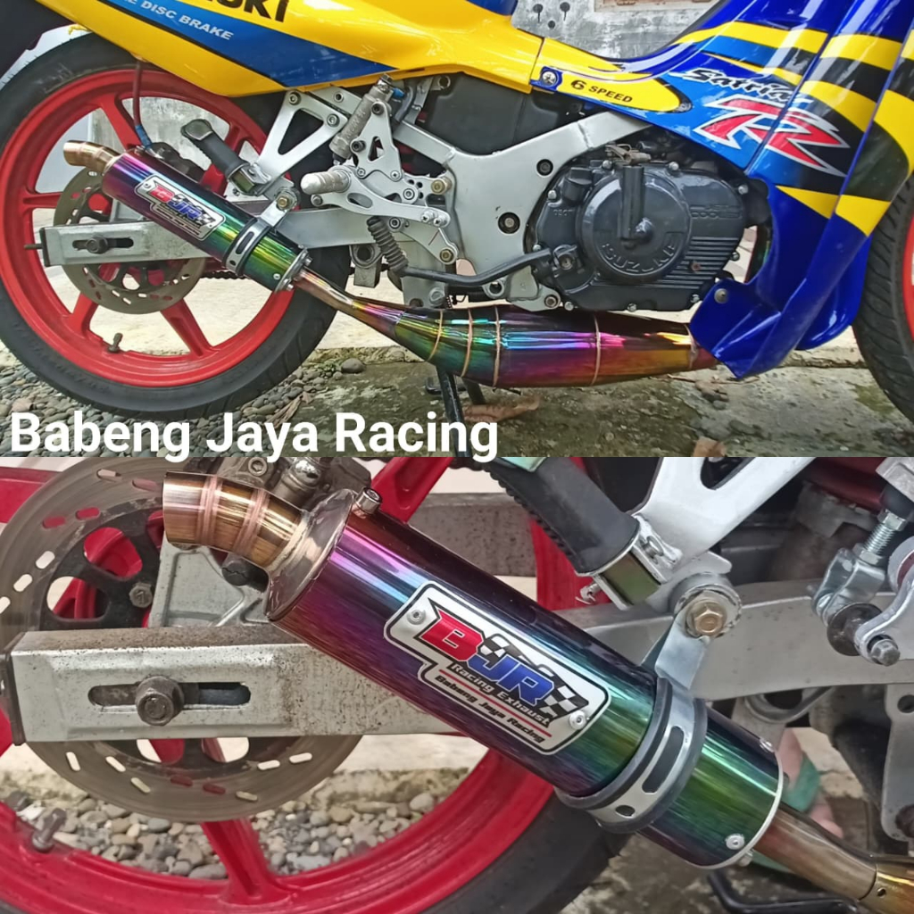 knalpot suzuki satria 2 tak RGV 120 RGX 120 Stinger 120 Akira 120 hiu ru kolong ninja pelangi