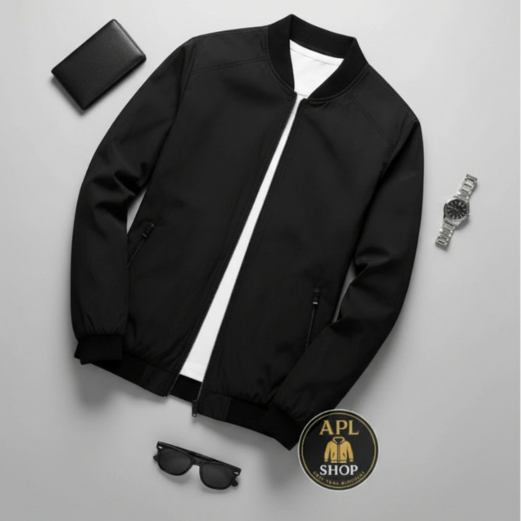 JAKET PRIA POLOS / JAKET BOMBER PRIA ANTI ANGIN TERBARU / BAHAN DESPO PARASUT ADEM 2026