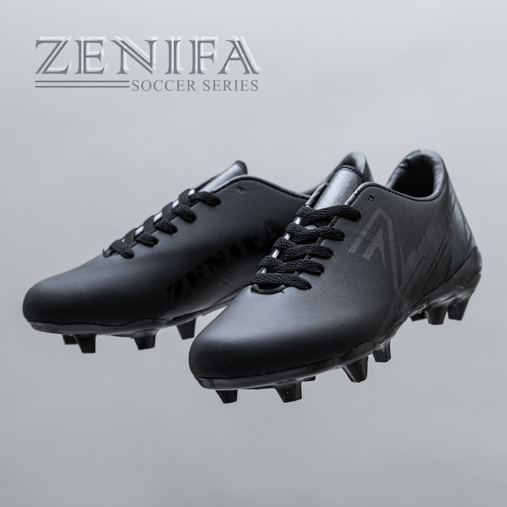 Zenifa - Sepatu Bola Zenifa Alpha Fg Full Black Terbaru
