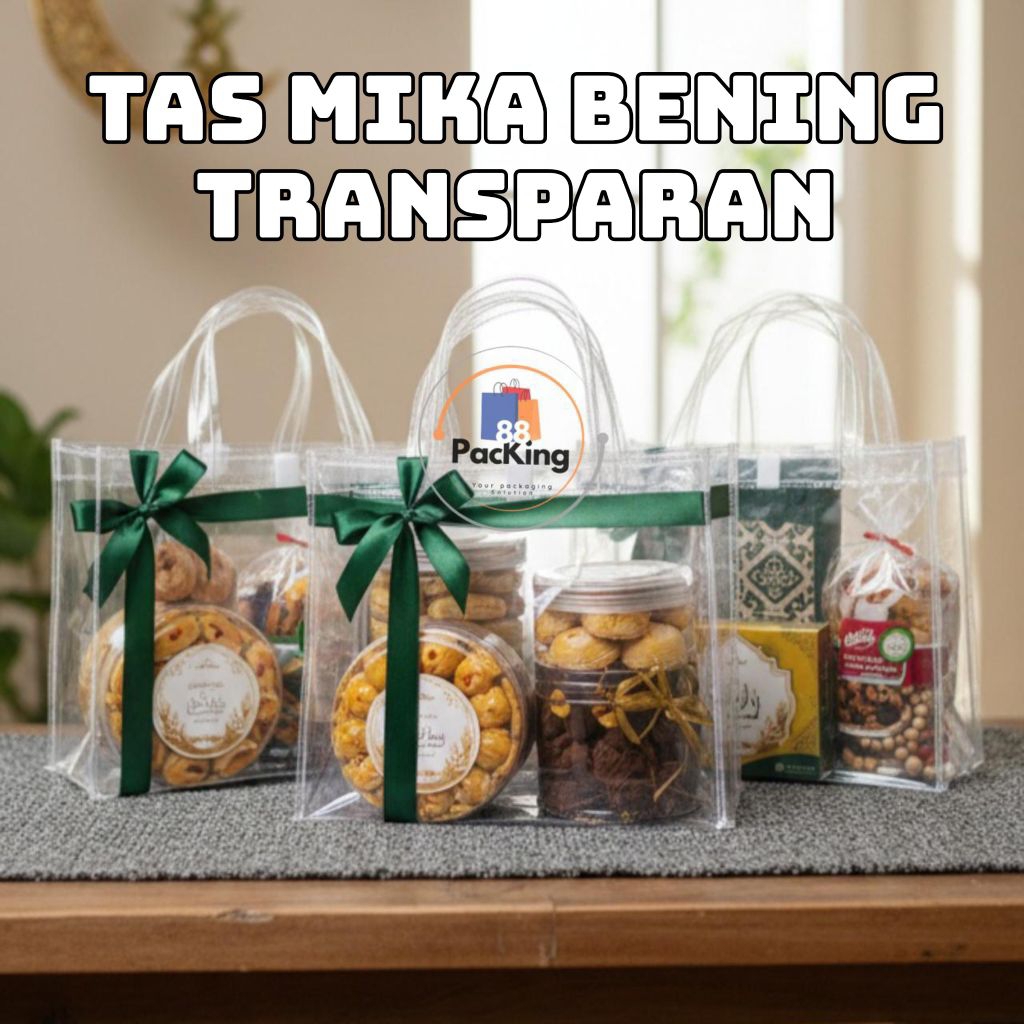 tas mika transparan bening premium goodie bag hampers souvenir