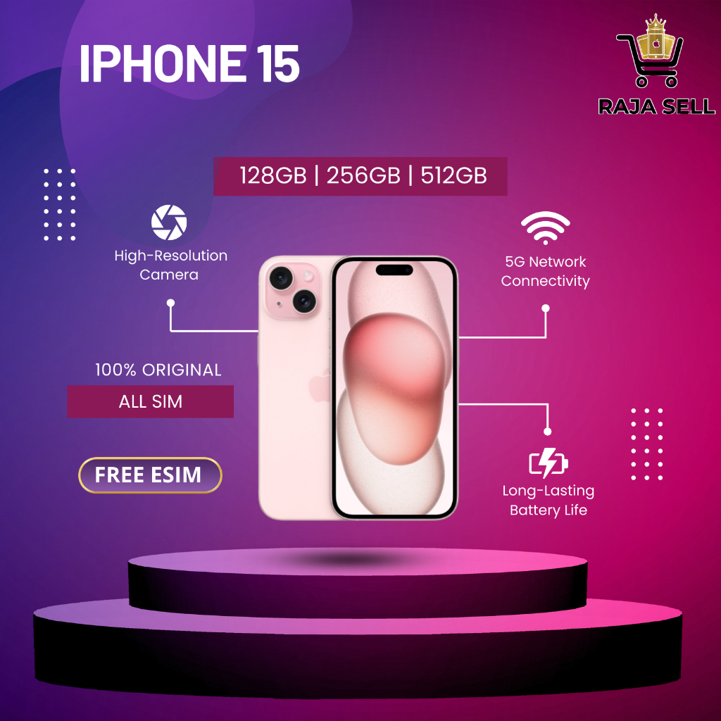 iPhone 15 128GB 256GB Second Mulus Original Ex Inter - All Provider Unlock Permanen No Minus