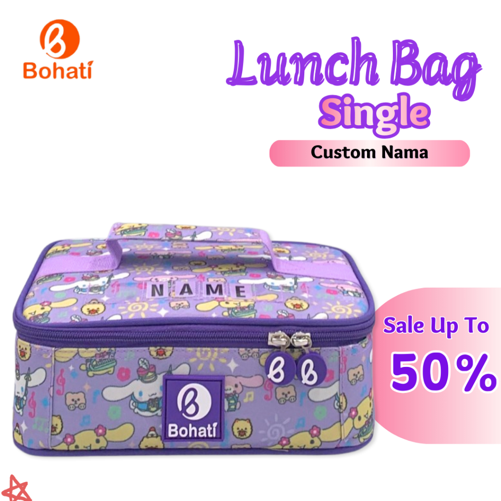 New Produk Tas Bekal Costum Nama I Bohati ( single ) Lunch Bag Cloudy Pup Kotak Makan