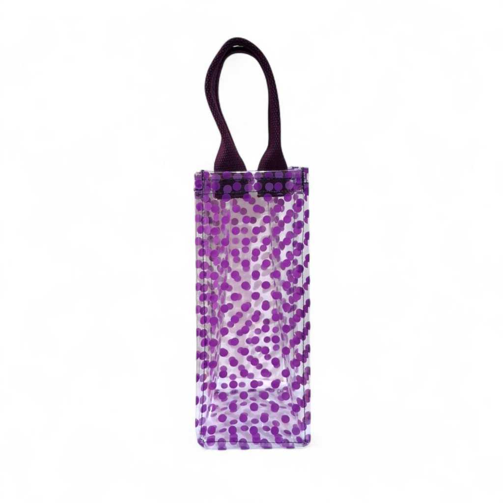 TAS MIKA BENING BOTOL 10 x 10 x 25 cm - Goodie bag Tumbler transparan motif bintang ungu - Tas botol