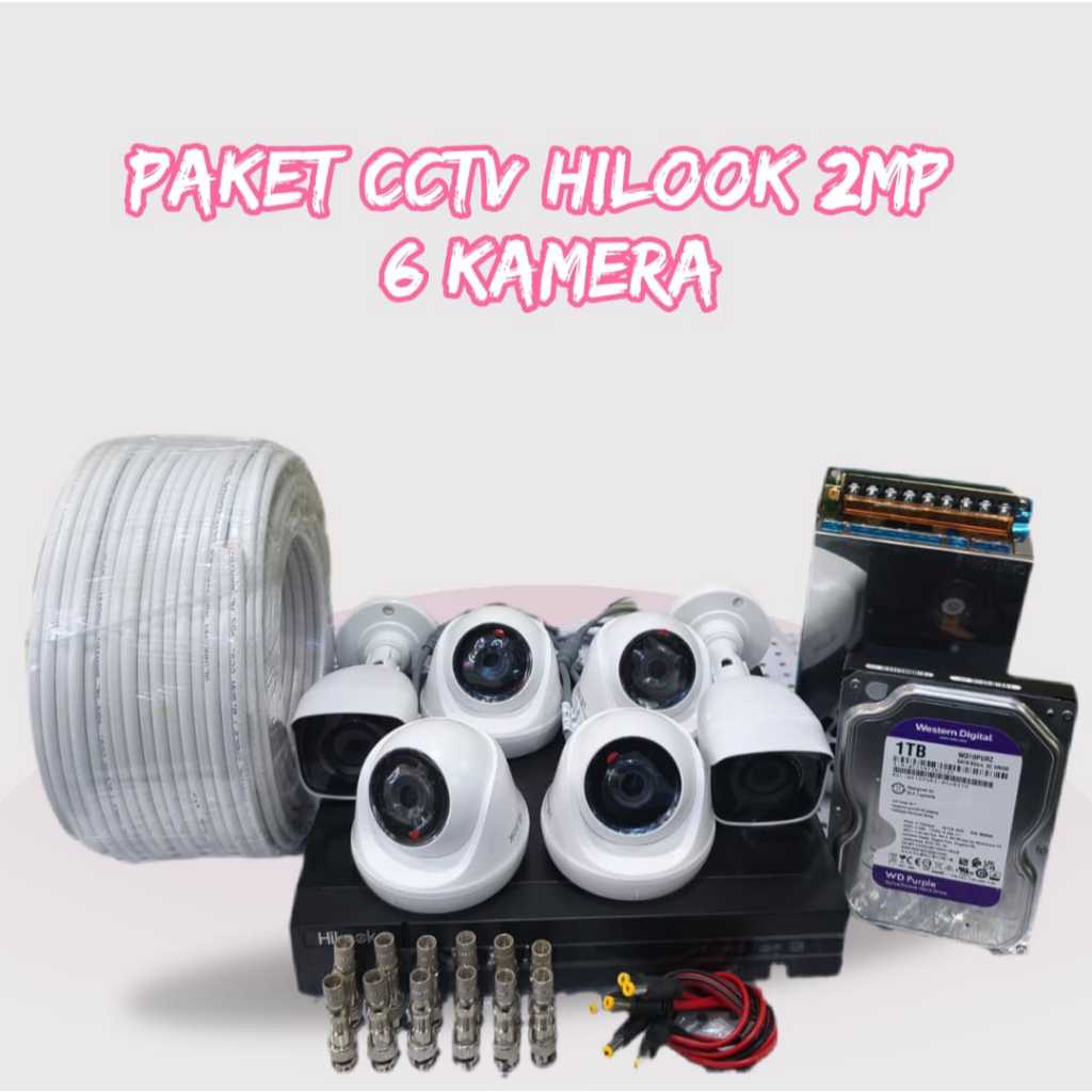 Paket kamera cctv Hilook Turbo HD 6 kamera