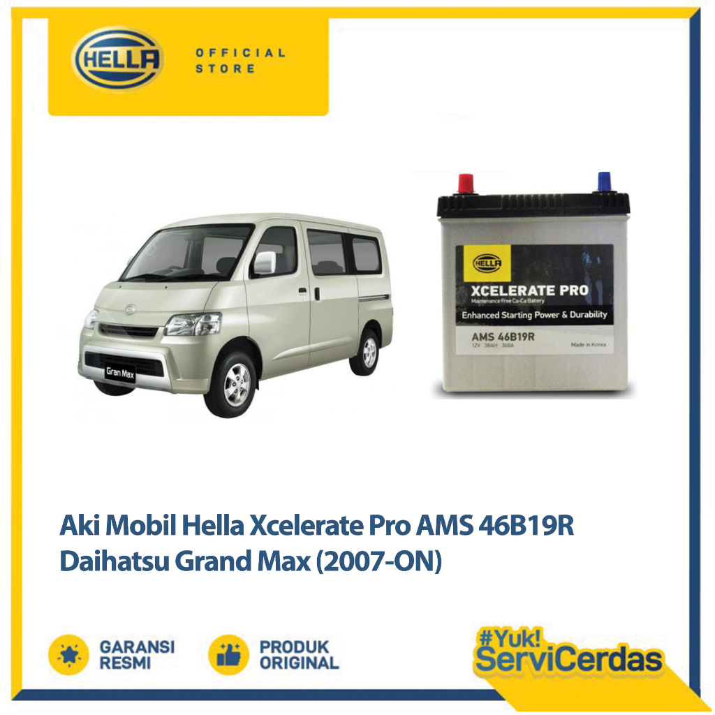 Aki Mobil Hella Daihatsu Grand Max 2007-now XCELERATE PRO AMS NS40Z- Aki Mobil Kering