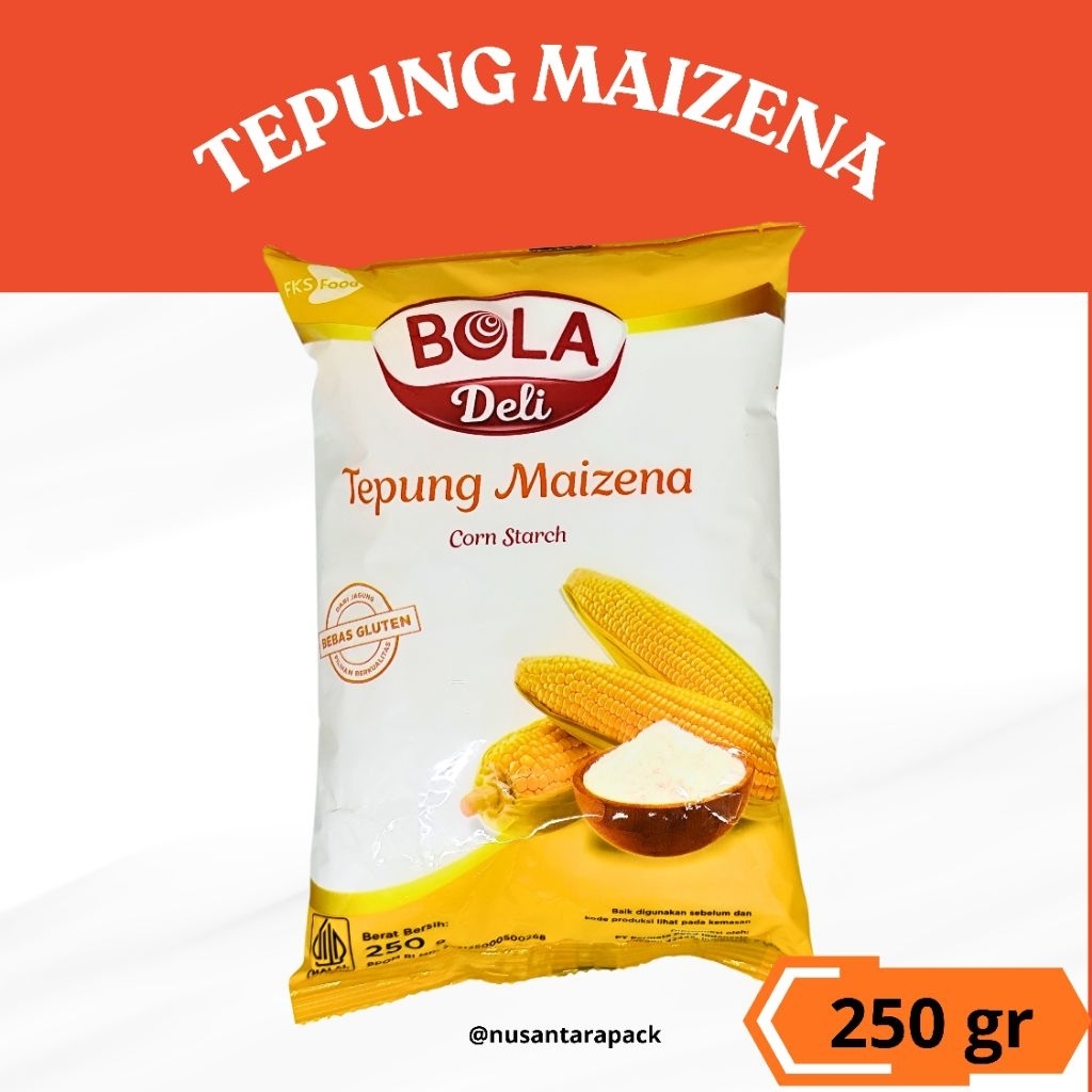 Tepung Maizena Bola Deli 250gr | Tepung Jagung Halus & Putih – Pengental Saus, Kue, Gorengan