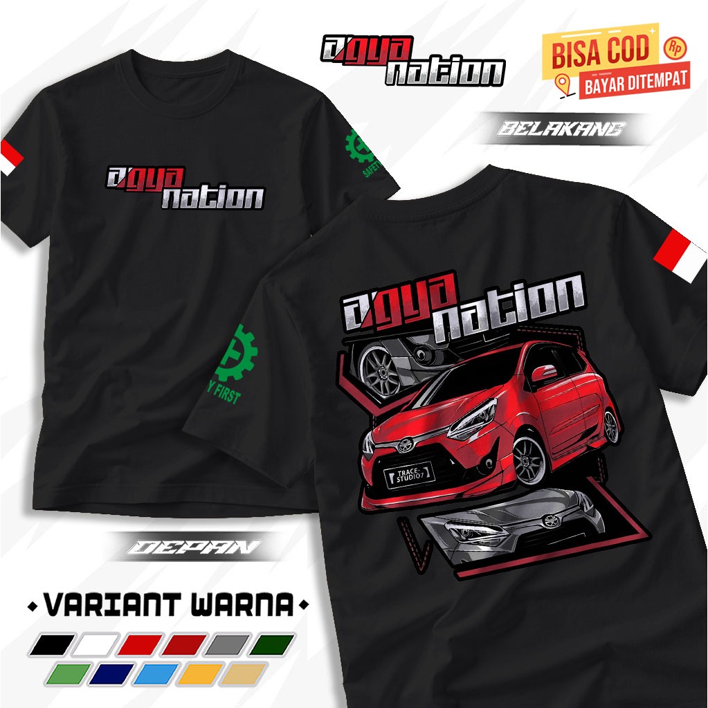 TSHIRT BAJU TOYOTA AGYA KAOS KOMUNITAS AGYA INDONESIA TERBARU COMBED